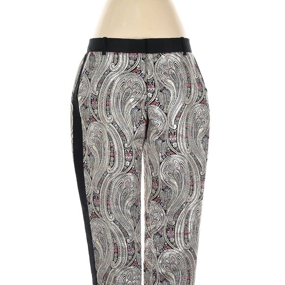 J. CREW | Metallic Cafe Capri Paisley Pants | Multi-Color Jacquard | Size 0 - Picture 8 of 9
